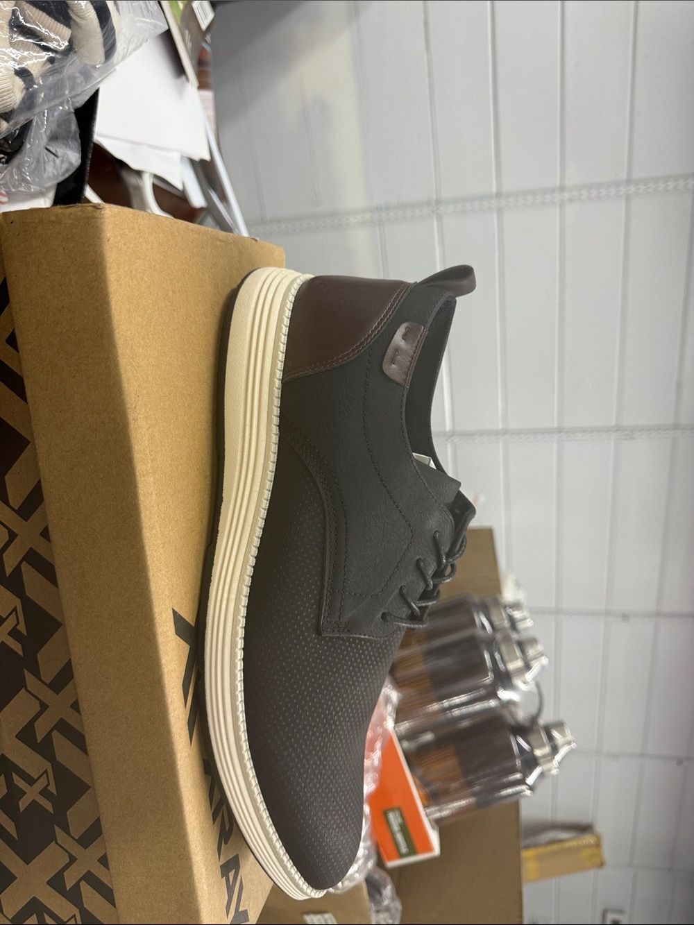 Men's Black and Brown Casual Lace-Up Shoe